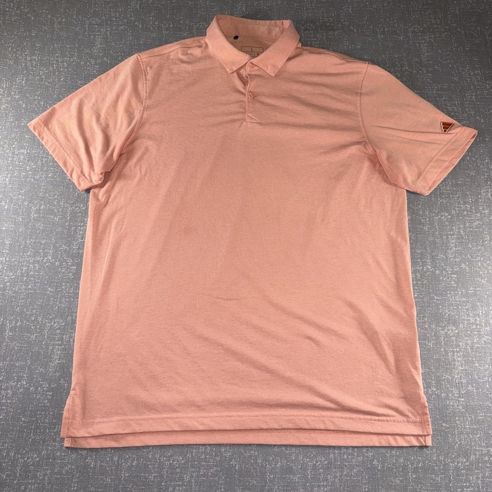 Adidas Polo Shirt Mens Large Pink Solid Logo Casual Summer Lightweight Athletic